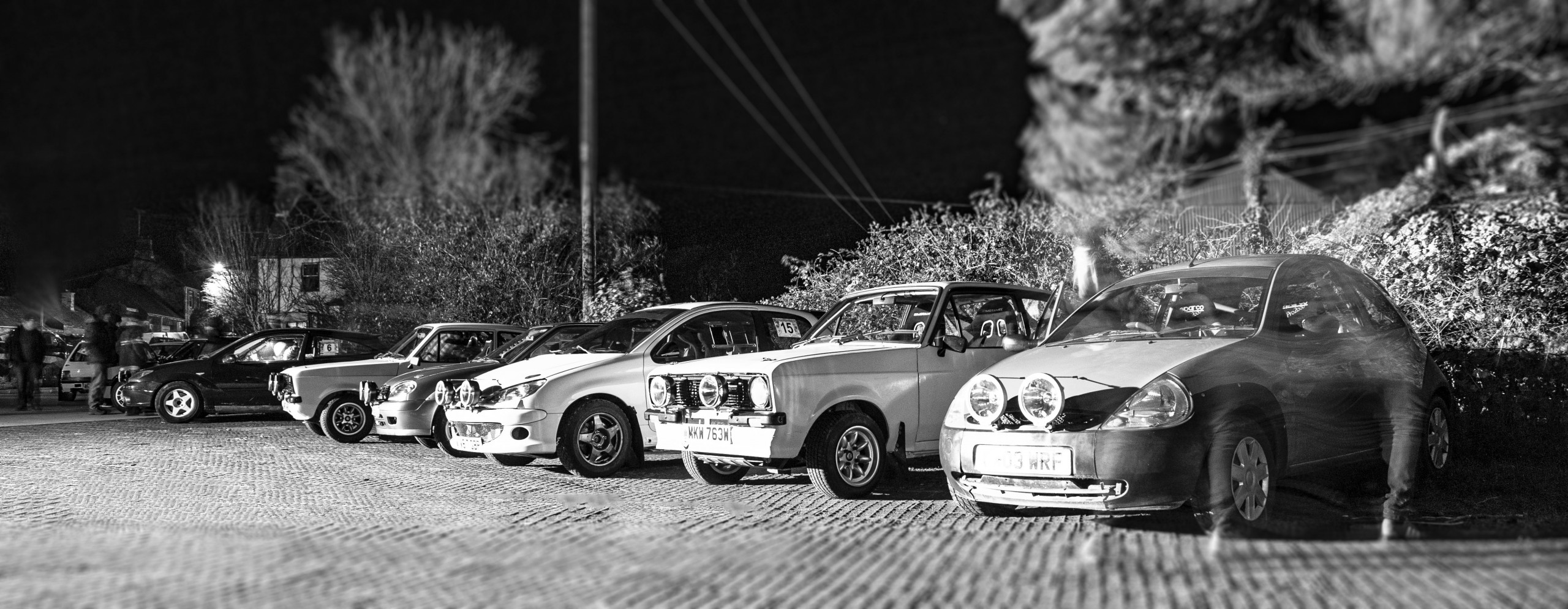 James Trenholme Memorial Rally 2021 Black and White Photo of Rally Cars taken by Experience Photography