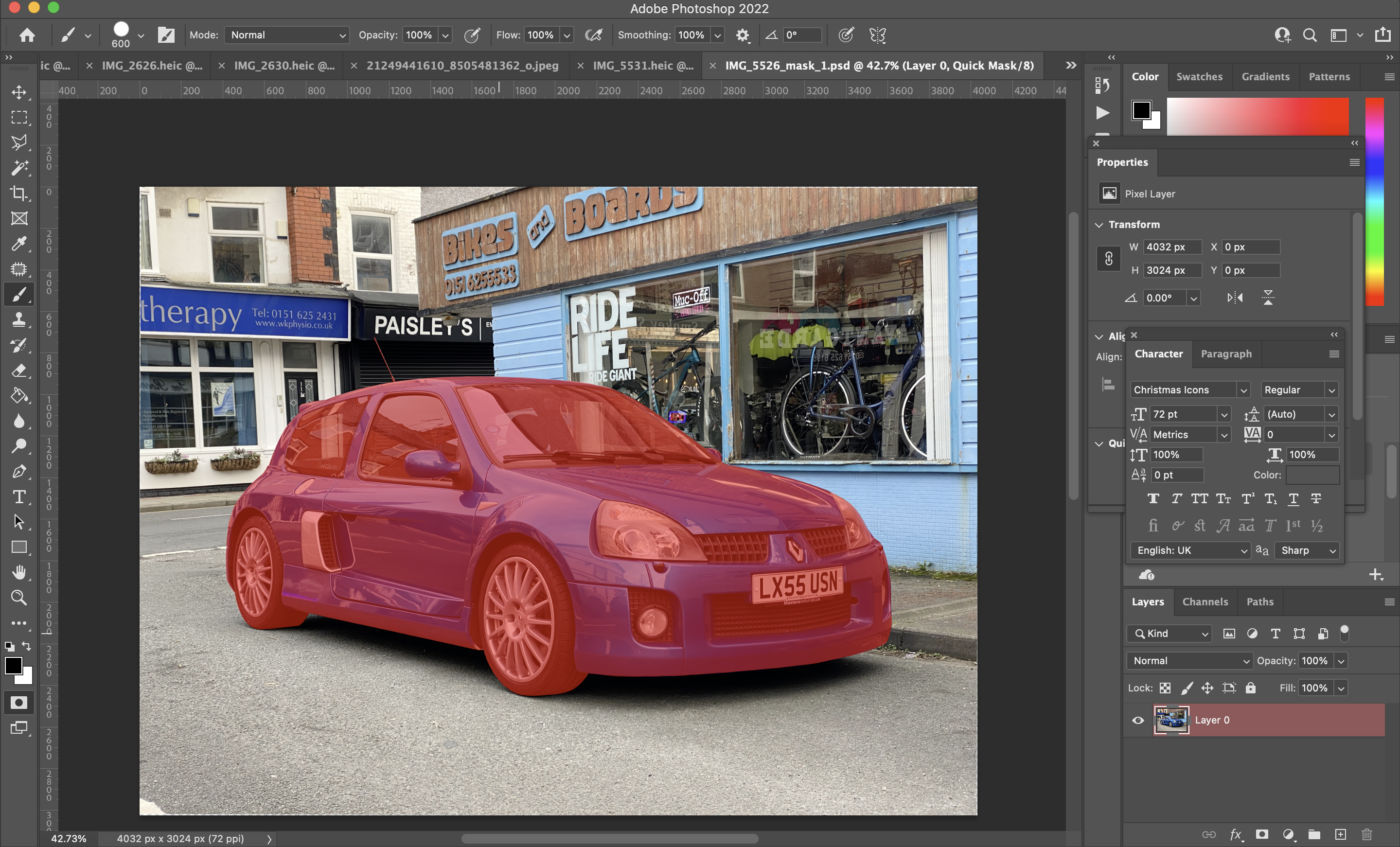 Masking the blue Renault Clio V6 Masking the blue Renault Clio V6